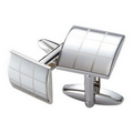 2 Tone Square Silver Metal Cufflinks